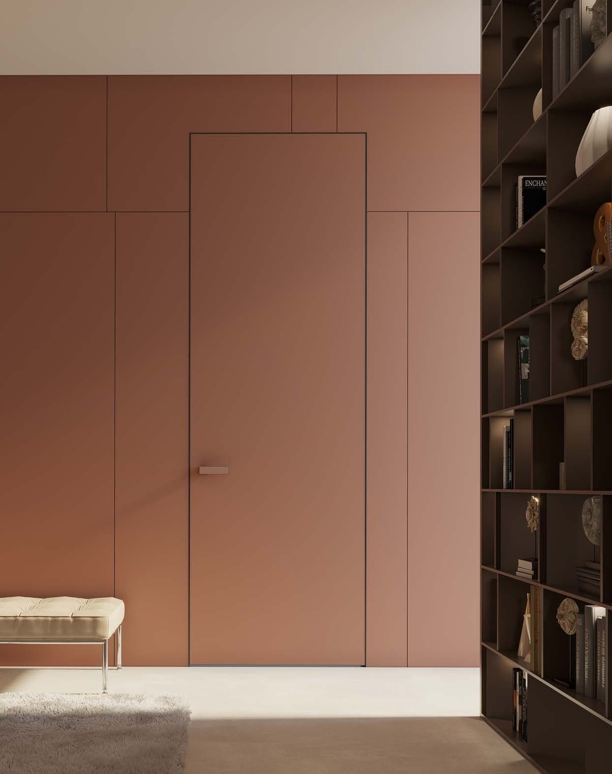 Odette leaf finished flush in a panelled wall