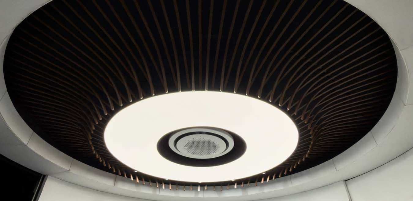 Sora baffle ceiling, circular installation