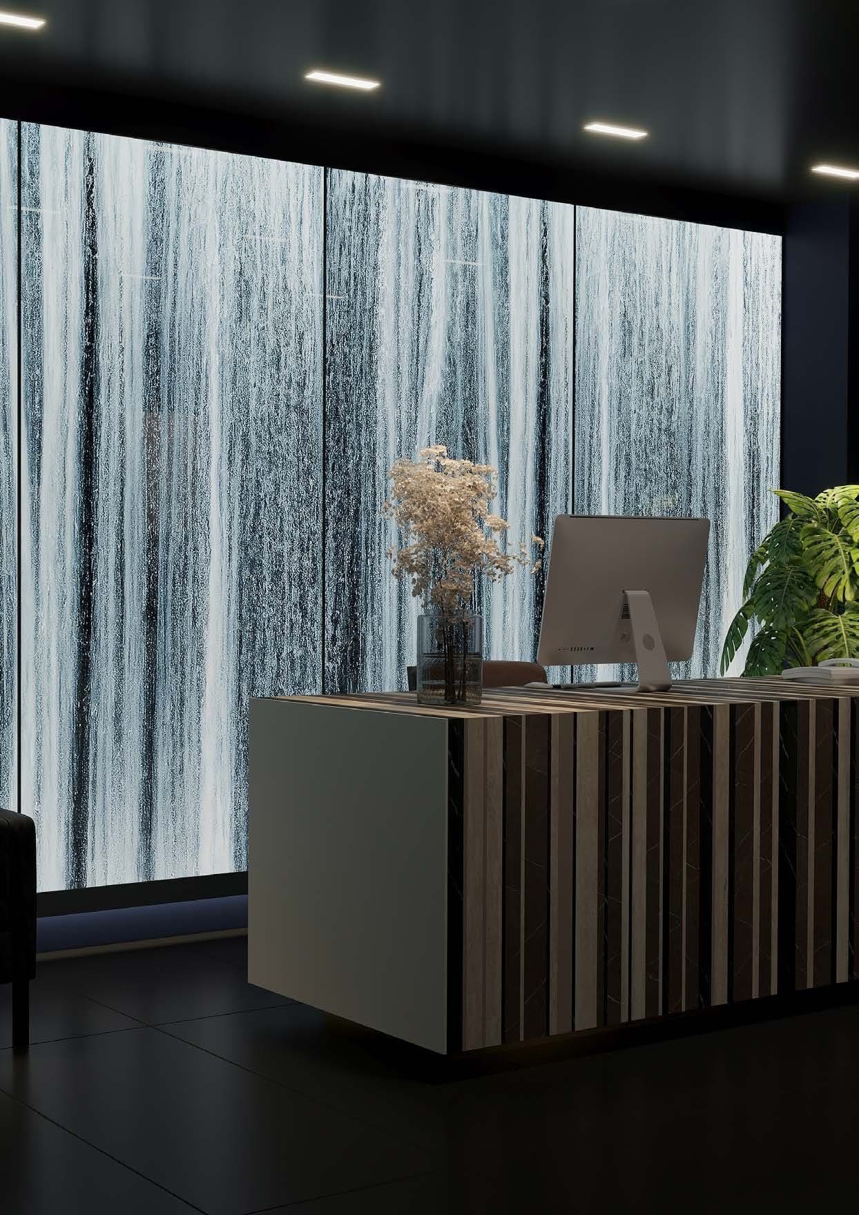 Luminous backlit wall