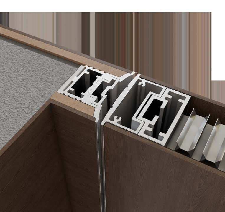 Odette concealed pivot, flush system section