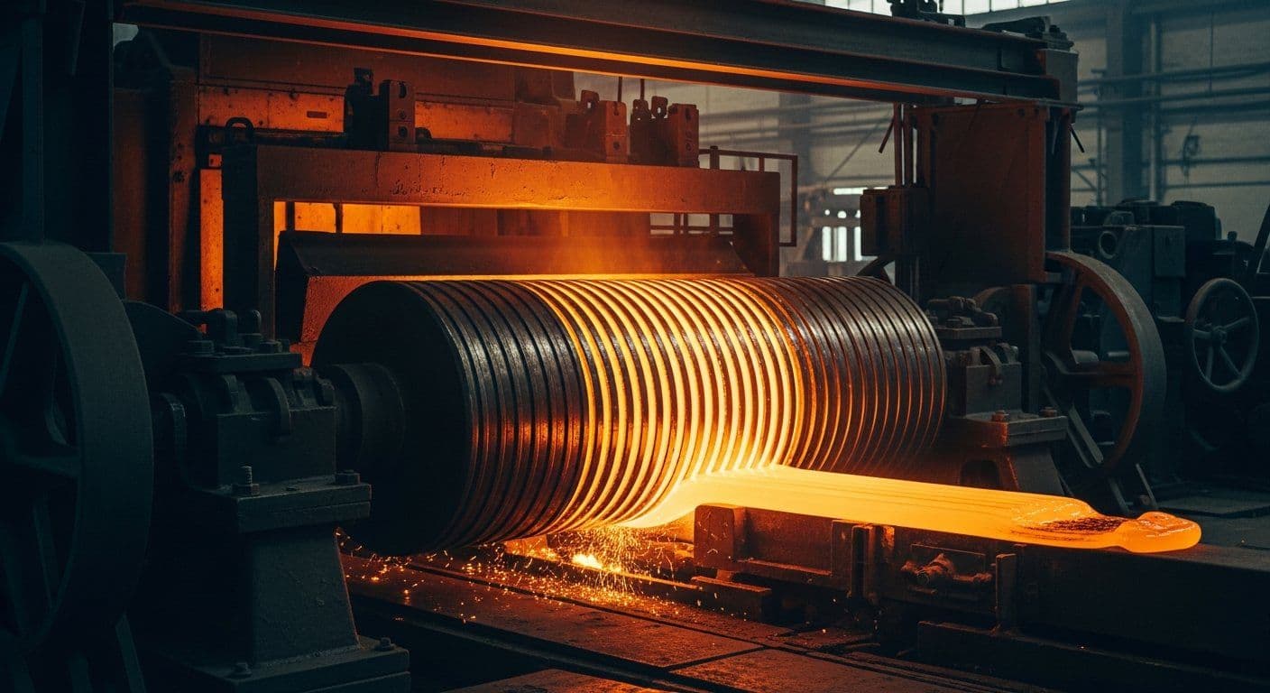 Patterned rollers pressing parallel channels into a molten glass sheet