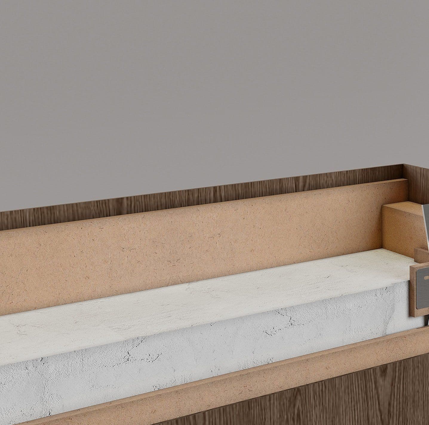 Odette flush door, plaster and MDF meeting at the jamb